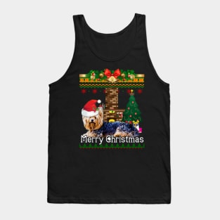 Ugly Christmas Sweater YORKSHIRE TERRIERS Tank Top